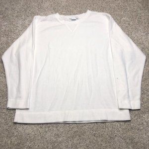 VINTAGE Agenda Sweater Womens Medium White Fleece Long Sleeves Made in USA